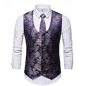 levne oblečení-Retro Řvoucí 20s 20. léta 20. století Kamizelka Vesta Velký Gatsby Gentleman Kašmírový vzor Retro Maškarní kostým Pánské Vánoce předvečer Všech svatých Karneval Výkon loučení se svobodou nevěsty