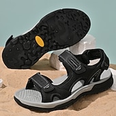 economico sandali da esterno-sandali sportivi da uomo marroni per l&#039;esterno con cinturini regolabili e suola antiscivolo - comode scarpe estive per escursioni, spiaggia e abbigliamento casual