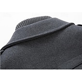 abordables Gabardina para hombre-Hombre Abrigo de invierno Abrigo de lana Sobretodo Abrigo corto Exterior Trabajo Otoño invierno Lana Resistente al Viento Templado Ropa de calle Ropa Brasieres Esencial Color sólido Cuello enrollado