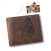 levne Pro muže-Personalizovaná peněženka z koženky s fotografií nejlepší dárek pro tátu bifold peněženka pro muže manžela syna Den otců narozeniny Vánoce