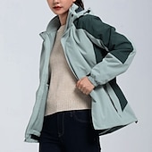 abordables Softshell, polares y chaquetas de montaña-Hombre Chaqueta Softshell Chaqueta para senderismo Invierno Al aire libre Bloque de color Resistente al Viento Resistente al Agua Chaquetas 3-en-1 Chaquetas de Lana Chaqueta cortavientos Viaje Negro