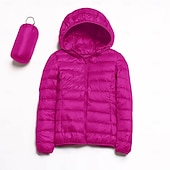 billiga Puffers &amp; Parka-dam pufferjacka med hoodie jacka vandring dunjacka vinter utomhus termisk varm packbar vattentät vindtät jacka topp full längd synlig dragkedja fiske camping / vandring / grottvandring