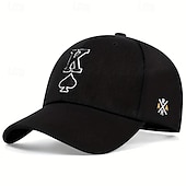 preiswerte Baseballkappe für Herren-Herren Cap Basecap Sonnenhut Kappe Schwarz Rote Acrylfasern Bestickt Modisch Brautkleider schlicht Strasse Täglich Poker Einstellbar Sonnenschutz Atmungsaktiv