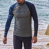 voordelige Overhaaste bewakers-Voor heren Sportieve badmode Zwemshirt Lange mouw Uitslagbescherming Kleding Bovenlichaam Zwemmen Surfen Strand Watersport Gedrukt Zomer Lente