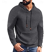 cheap Basic Hoodies-Men&#039;s Hoodie Black White Khaki Light Grey Dark Gray Hooded Plain Front Pocket Sports &amp; Outdoor Daily Holiday Polyester Streetwear Basic Casual Spring &amp;  Fall Clothing Apparel Hoodies Sweatshirts