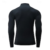 cheap Men&#039;s Classic Polo-Men&#039;s Polo Shirts Golf Polos Shirts Formal Casual Quarter Zip Long Sleeve Fashion Comfortable Solid Color Zip Up Quick Dry Summer Spring Fall Black White Polo Shirts