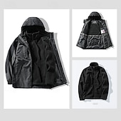 baratos Casacos Leves, Polares &amp; Caminhada-Mulheres Jaqueta Softshell Jaqueta de Trilha Inverno Ao ar livre Bloco de cor Térmico / Quente A Prova de Vento Impermeável Jaquetas 3-em-1 Jaqueta de Inverno Jaqueta corta-vento Viajar Preto Branco