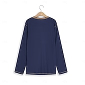 cheap Casual Henley Tee-Men&#039;s T Shirt Henley Shirt Waffle Knit Tee Tee Top Long Sleeve Henley Spring &amp;  Fall Color Block Fashion Designer Basic Patchwork Vacation Street Going out Black White Blue Top Tee for Men