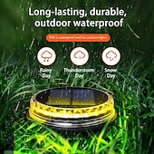 cheap Pathway Lights &amp; Lanterns-LED Solar Pathway Light Outdoor IP65 Waterproof Super Bright Disk Light 17LED Garden Lawn Pathway Patio Landscape Decoration 4pcs