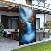 billige Dørdeksler-dørdekorasjoner dørdeksler hule foss dør billedvev dør gardin dekorasjon bakgrunn innendørs/utendørs dør banner for inngangsdør gårdshus