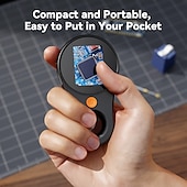 abordables Papelería-Microscopio digital de mano con lente de enfoque fijo, aumento de 500x, 12 megapíxeles, pantalla IPS, luz LED de 2,5 mm y vidrio colector