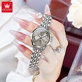 levne Quartz hodinky-olevs značka olevs dámská móda mechanické hodinky svítící kalendář módní trend římský ciferník quartz hodinky jednoduché volnočasové voděodolné sportovní dámské náramkové hodinky drahokamy