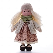 preiswerte Puppen-Waldorfpuppe mit Baumwollkörper, Künstlerpuppe, handgefertigte Mini-Anziehpuppe zum Selbermachen (Zubehör Bär nicht im Lieferumfang enthalten) für Weihnachtsgeschenke