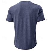 cheap Casual Henley Tee-Men's T Shirt Henley Shirt Tee Top Short Sleeve Plain Fashion Designer Basic Button Up Henley Vacation Street Going out Spring &amp; Summer Gray Henley T-Shirt