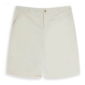 abordables Vacances-Homme Shorts Shorts en Lin Robe Short Shorts d'été Shorts de plage Avec Poches Boutons Uni Confort Respirant Longueur Genou Formel Quotidien Fête Vacances Mode Blanche Bleu Ciel Non Elastique