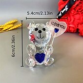 abordables Statues-cadeaux de Saint-Valentin ours en cristal avec cœur - décoration intérieure/extérieure polyvalente, parfaite pour les anniversaires &amp; vacances