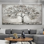 abordables Pinturas florales/botánicas-Pinturas al óleo de árboles hechas a mano de Mintura sobre lienzo, arte de pared, decoración, imagen abstracta moderna para decoración del hogar, pintura enrollada sin marco y sin estirar