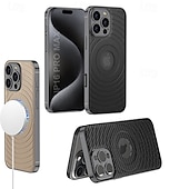 cheap iPhone Cases-Phone Case For iPhone 16 Pro Max Plus Back Cover Magnetic Support Wireless Charging Shockproof Retro TPU PU Leather