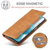 cheap Samsung Cases-Phone Case For Samsung Galaxy A21s S25 Ultra Flip Cover with Stand Holder Magnetic Card Slot Retro TPU PU Leather