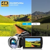 お買い得  アクションカメラ-ビデオカメラ、ビデオカメラ、HD 4K、48MP、ビデオレコーダー、カメラ、ビデオブログ用カメラ、DV、ビデオカメラ、デジタルズーム