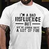cheap Men&#039;s Graphic T Shirt-Men&#039;s Letter Printed Funny T Shirt Tee Top 100% Cotton Short Sleeve Graphic Shirt Heather Gray Black White Comfortable Tee Vacation Street Fashion Designer Clothing