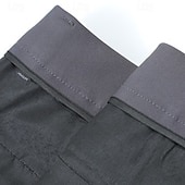 preiswerte Schlank-Herren Anzughosen Hose Hosen Anzughose Tasche Elastische Taille Gerade geschnitten Glatt tragbar Knitterfrei In voller Länge Formal Hochzeit Geschäft Elegant Modisch Schwarz Rote