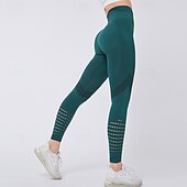 abordables Leggings y mallas de yoga-Mujer Pantalones de yoga Mallas Leggings de Yoga Cortado Básico Control de barriga Levantamiento de tope Alta cintura Yoga Entrenamiento de gimnasio Pilates Calzas Cortas Mallas Leggings Moda Negro