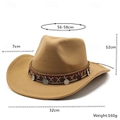 cheap Fedora Hat-Men&#039;s Kentucky Derby Hat Sun Hat Cowboy Hat Fedora Trilby Hat Black Wine Woolen Vintage Style Fashion 18th Century State of Texas Daily Theme Party Solid / Plain Color Sunscreen Cosplay