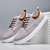 economico Sneakers da uomo-sneakers da uomo in tela marrone chiaro con design allacciato, scarpe casual eleganti e comode per l&#039;uso quotidiano