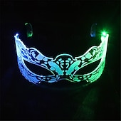 cheap Decorative Lights-Acrylic LED Glasses Mask- Lighted Up Festive Party Cheer Butterfly Glasses, KTV Bar Glasses with Colorful Changes Button Battery Powered - 1PC