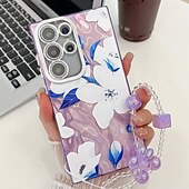 Недорогие Чехлы для Samsung-телефон Кейс для Назначение SSamsung Galaxy S24 Ultra S24 Plus S24 S24 ФЭ S23 Ultra А55 А35 А25 А15 5Г S25 Ультра Кейс на заднюю панель с ремешком на запястье Защита от удара Ретро ТПУ ПК