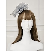 abordables Tocados-Fascinadores Tocado de Tul Fiesta de Té Carreras de Caballos Día de Damas Elegante Retro con Tocado de Flor y Pluma vestido para impresionar vestido para el día de carreras