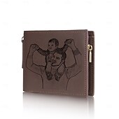cheap For Men-Personalized Photo Engraved Leather Wallet Custom Best Gift for Dad, Bifold Wallet with Chain for Men, Husband, Son, Father&#039;s Day, Birthday, Christmas