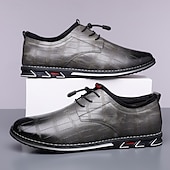 cheap Men&#039;s Oxfords-Men&#039;s Brown Crocodile Pattern Faux Leather Dress Shoes with Lace-Up Closure and Comfortable Sole, Elegant for Business and Formal Occasions
