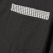 preiswerte Button-Down-Hemden für Herren-Herren Hemd Oberhemd Knopfhemd Farbblock Hochzeit Party Schwarz Weiß Rosa Orange Langarm Kargen Frühling &amp; Herbst Bekleidung Patchwork