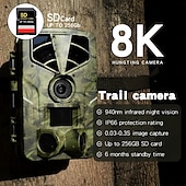 cheap Outdoor IP Network Cameras-PR906 8K 60MP Digital Hunting Trail Camera Wildlife Camera With Night Vision Motion Activated Outdoor Trigger Camera