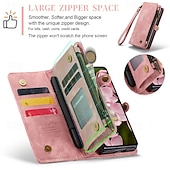 cheap Samsung Cases-Phone Case For Samsung Galaxy Z Fold 6 Z Fold 5 Z Fold 4 Wallet Case with Stand Holder Zipper with Wrist Strap Retro TPU PU Leather