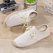 baratos Ténis para Homem-sapatos masculinos de lona azul espadrille com cadarço e sola de corda de juta – calçados casuais confortáveis de verão