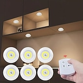 preiswerte Puck Lichter-6-teiliges LED-Unterbauleuchten-Set, dimmbar mit Fernbedienung, LED-Puckleuchten, perfekt für Küche, Schlafzimmer, Kleiderschrank