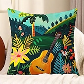 billige blomster- og plantestil-1 stk Fløyel Putecover, Trykt mønster Enkel Fritid Kvadrat Tradisjonell Klassisk