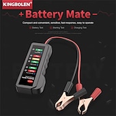abordables Herramientas de reparación de coches-Probador de batería de automóvil mini portátil de 12 V, probador de alternador digital, pantalla de 6 luces LED, herramienta de diagnóstico de automóvil, probador de batería automático