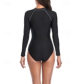 billiga Utslag-Dam Rash-guards Baddräkt Lättvikt Långärmad Kroppsdräkt Baddräkt Dragkedja fram Simmning Surfing Strand Vattensport Blommig Tryckt Sommar Vår Höst