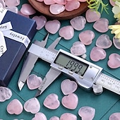 billiga Bröllopsdekorationer-alla hjärtans dag hjärtformad sten presentförpackning, 2 cm rosékvarts hjärtsten, naturlig persika rosékvarts, hjärtformad kristallsten i presentförpackning, romantisk present till älskare