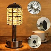 abordables Lampes de table-lampe de table en cristal à LED dorée - lampe de chevet rechargeable USB minimaliste moderne avec blanc chaud &amp;double température de couleur pour la décoration de la chambre, du café et du restaurant