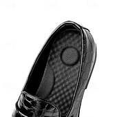 levne Poloformální-pánské hnědé mokasíny s krokodýlím vzorem z umělé kůže se střapkovým detailem - elegantní nazouváky na svatbu, obchodní i formální příležitosti