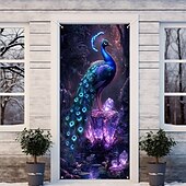 cheap Door Covers-Door Decorations Door Covers Beautiful Peacock Door Tapestry Door Curtain Decoration Backdrop Indoor/Outdoor Door Banner for Front Door Farmhouse