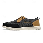 cheap Men&#039;s Sneakers-Men&#039;s Grey Knit Sport Shoes with Leather Accents and Lace-Up Design – Comfortable Casual &amp; Outdoor Footwear