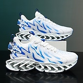 economico Sneakers da uomo-sneakers da uomo verde neon con fiamme, design audace a onde con tomaia traspirante e suola ammortizzata, perfette per lo streetwear e uno stile di vita attivo