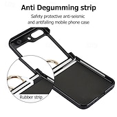 お買い得  サムスン用ケース-電話 ケース 用途 サムスンのギャラクシー Zフリップ6 Z Flip 5 Z Flip 4 Z Flip 3 バックカバー リングバックル 耐衝撃 レトロ風 TPU PUレザー