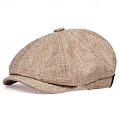 billiga Huvudbonader för herrar-Herr Platt mössa Ascot hatt Newsboy hatt Svart Brun Polyester Mode Ledigt Gata Dagligen Slät Andningsfunktion